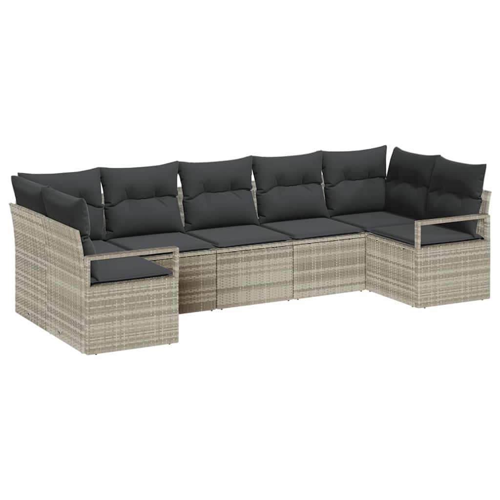 Set sofe s jastukom 7 pcs Svjetlosiva poliratan