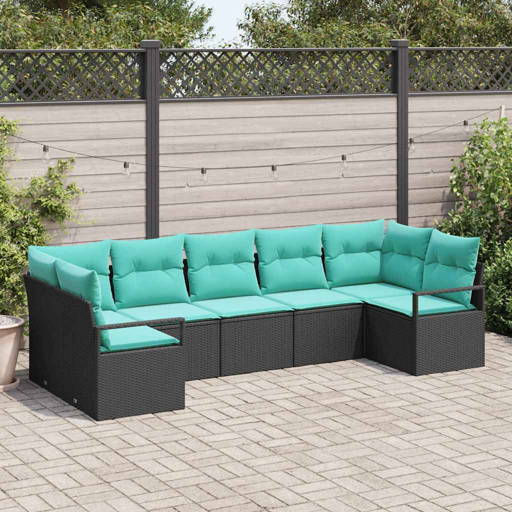 Set sofe s jastukom 7 pcs Crna poliratan
