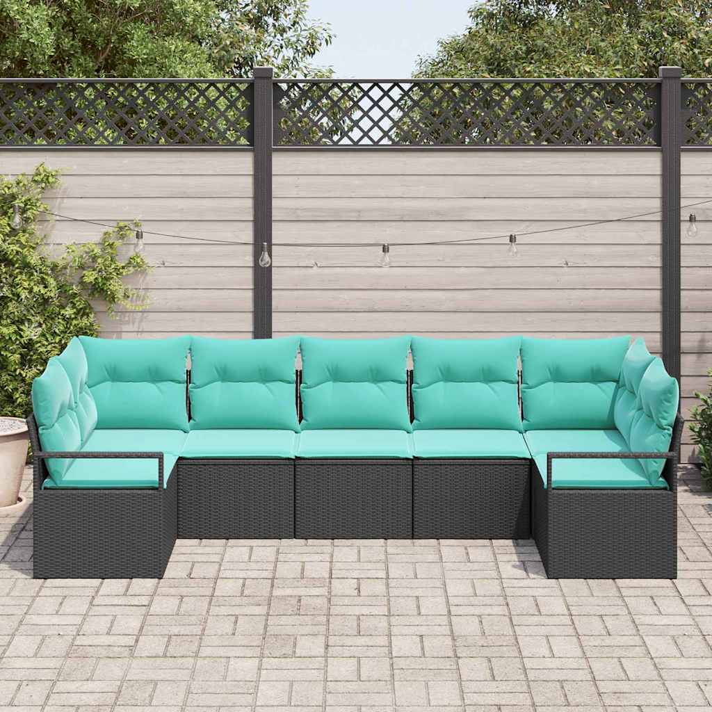 Set sofe s jastukom 7 pcs Crna poliratan