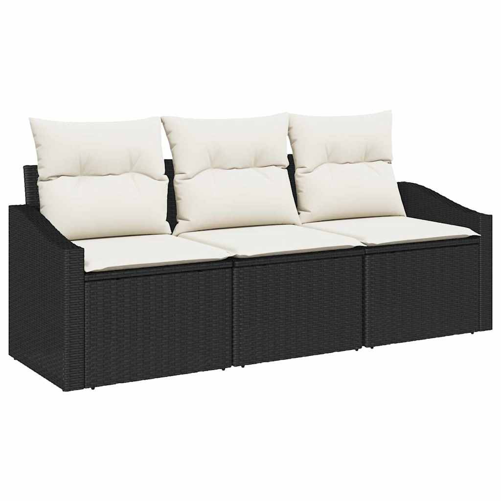 Set sofe s jastukom 3 pcs Crna poliratan
