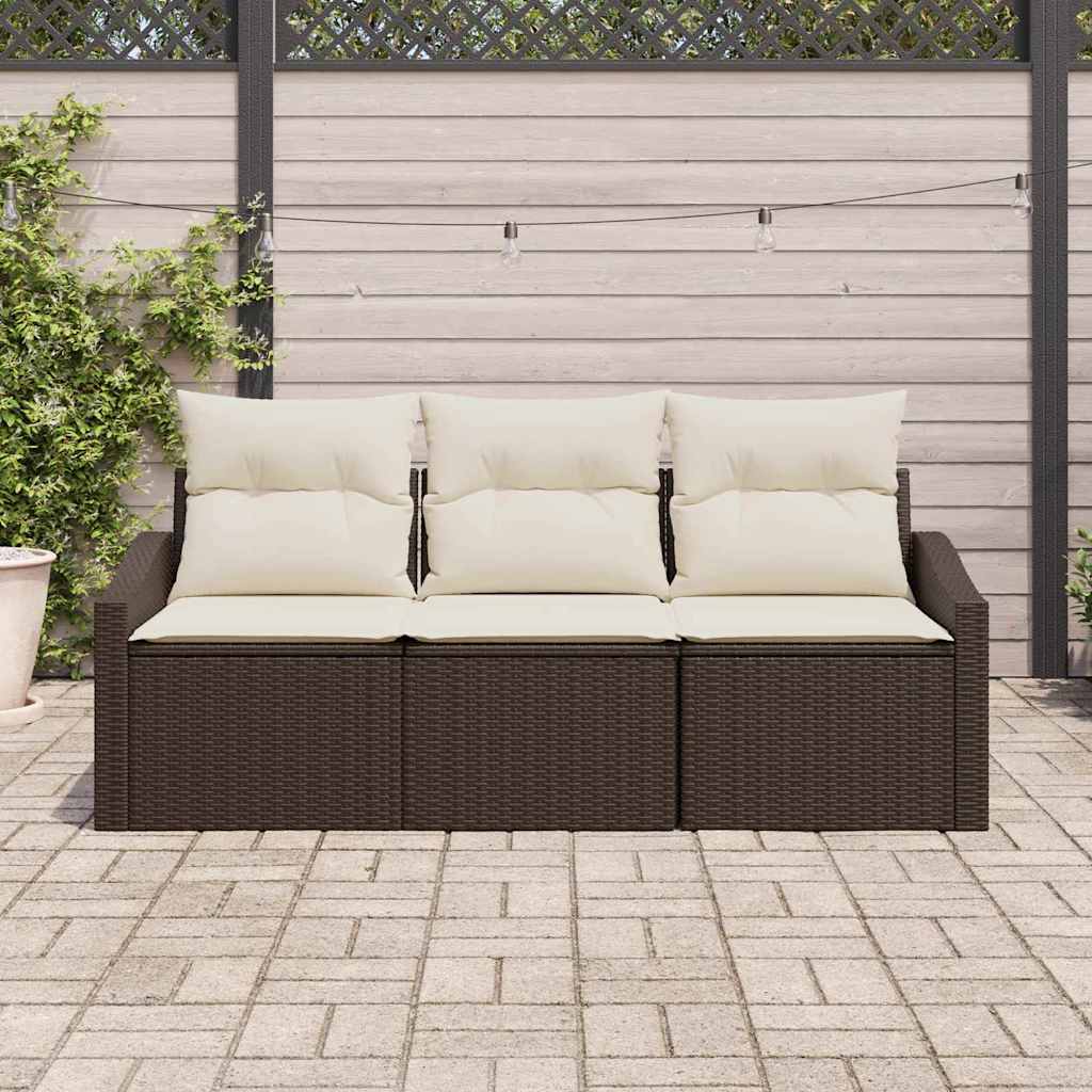 Set sofe s jastukom 3 pcs Smeđa poliratan