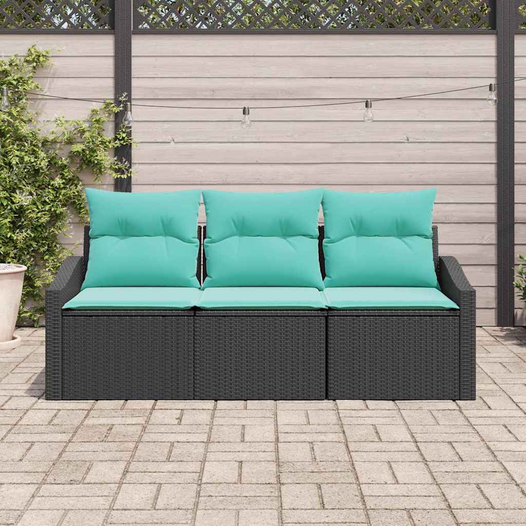 Set sofe s jastukom 3 pcs Crna poliratan