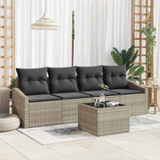 Set sofe s jastukom s jastukom 5 pcs Svijetlo siva poliratan