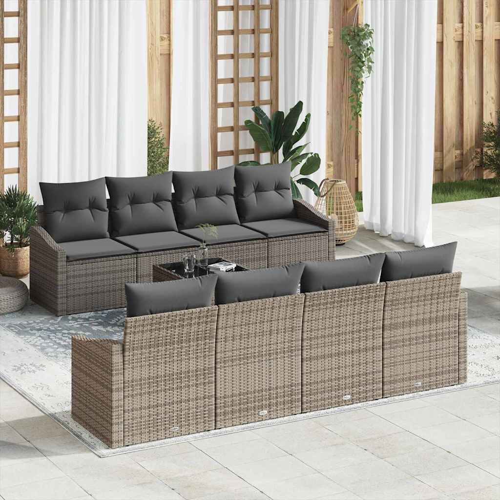 Set sofe s jastukom s jastukom 9 pcs Siva poliratan