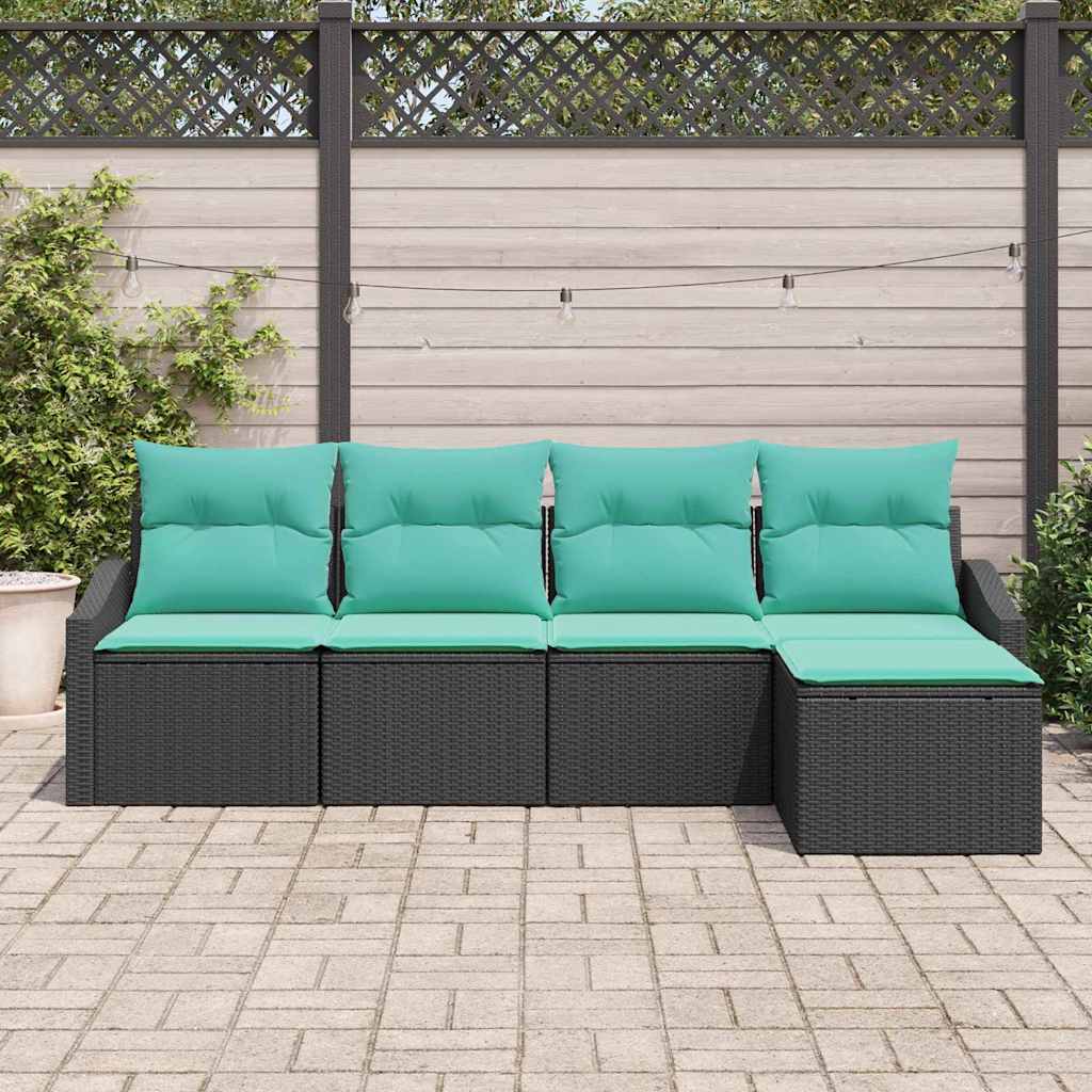 Set sofe s jastukom 5 pcs Crna poliratan