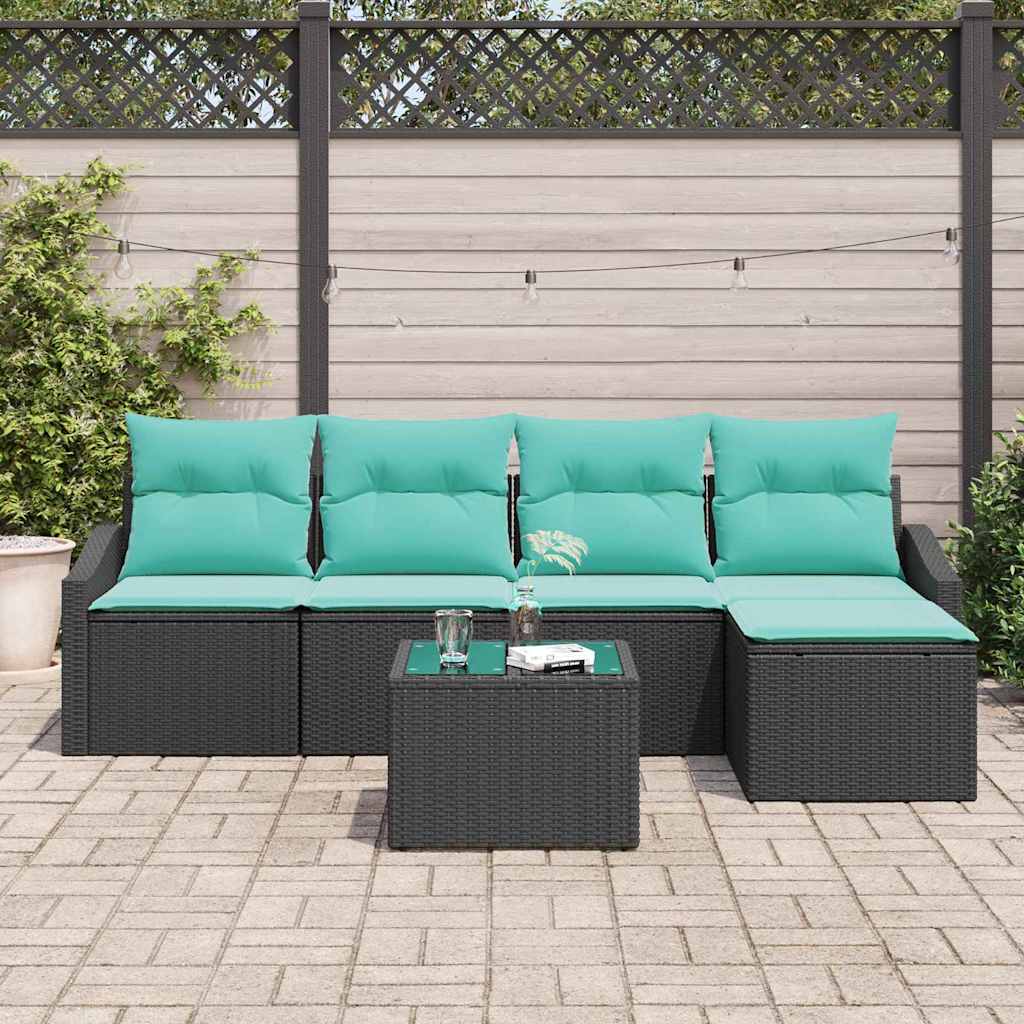 Set sofe s jastukom 6 pcs Crna poliratan