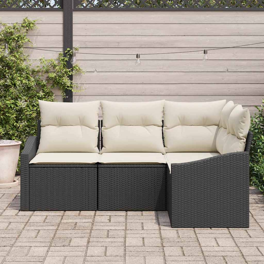 Set sofe s jastukom 4 pcs Crna poliratan