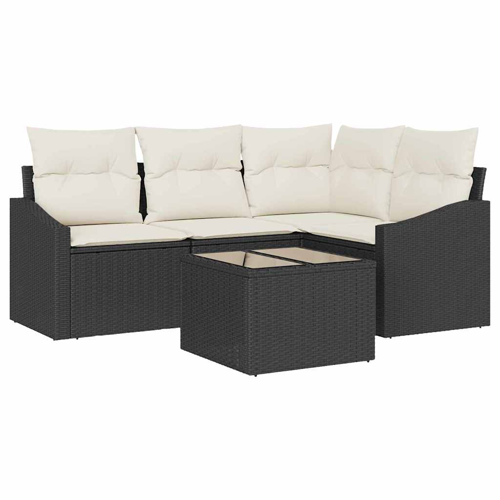 Set sofe s jastukom 5 pcs Crna poliratan