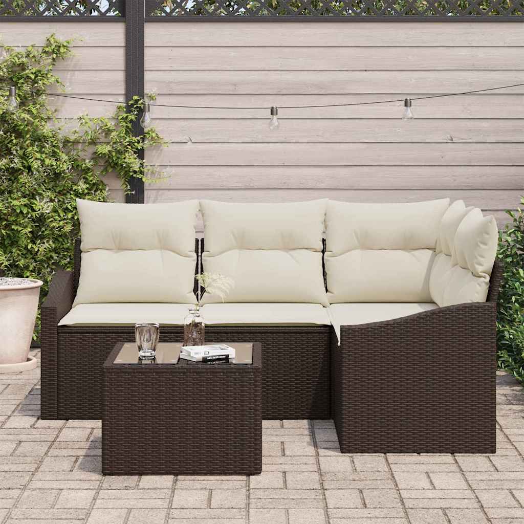 Set sofe s jastukom 5 pcs Smeđa poliratan