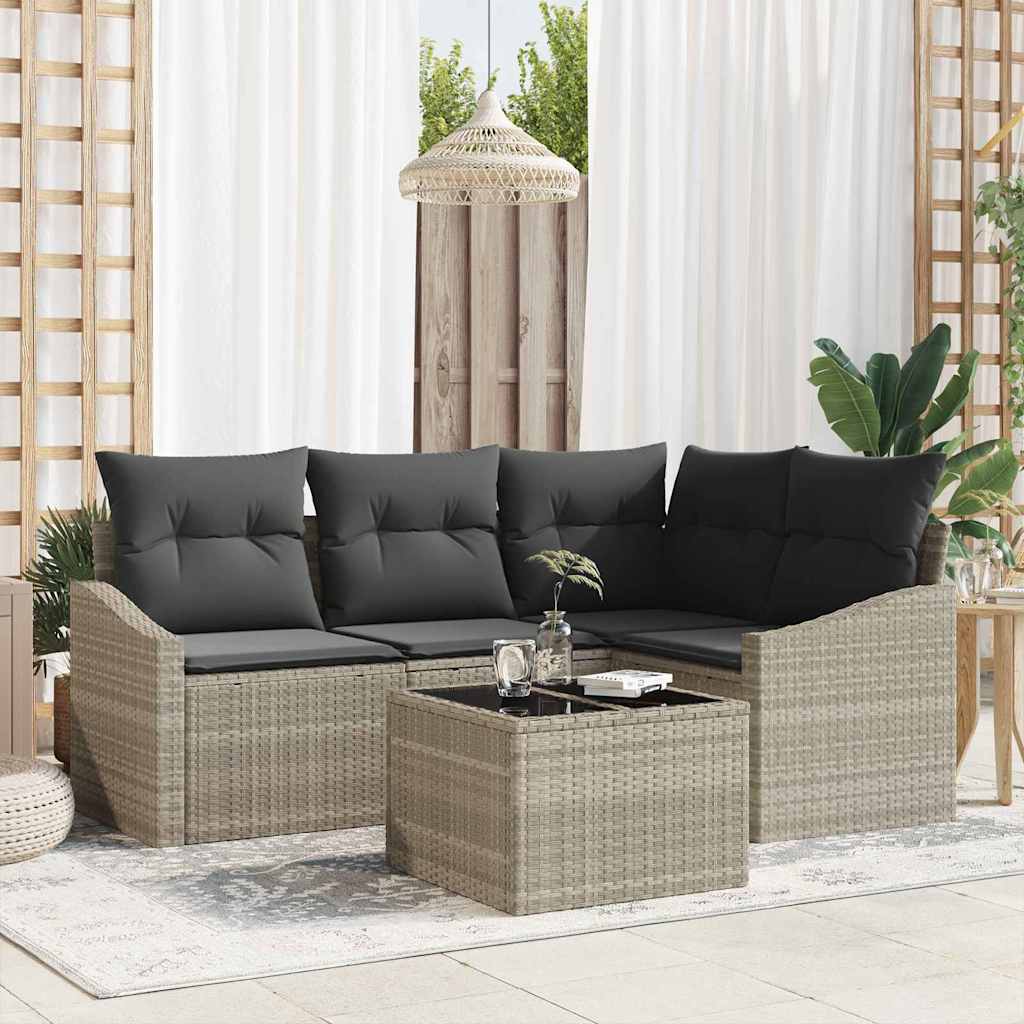 Set sofe s jastukom 5 pcs Svjetlosiva poliratan