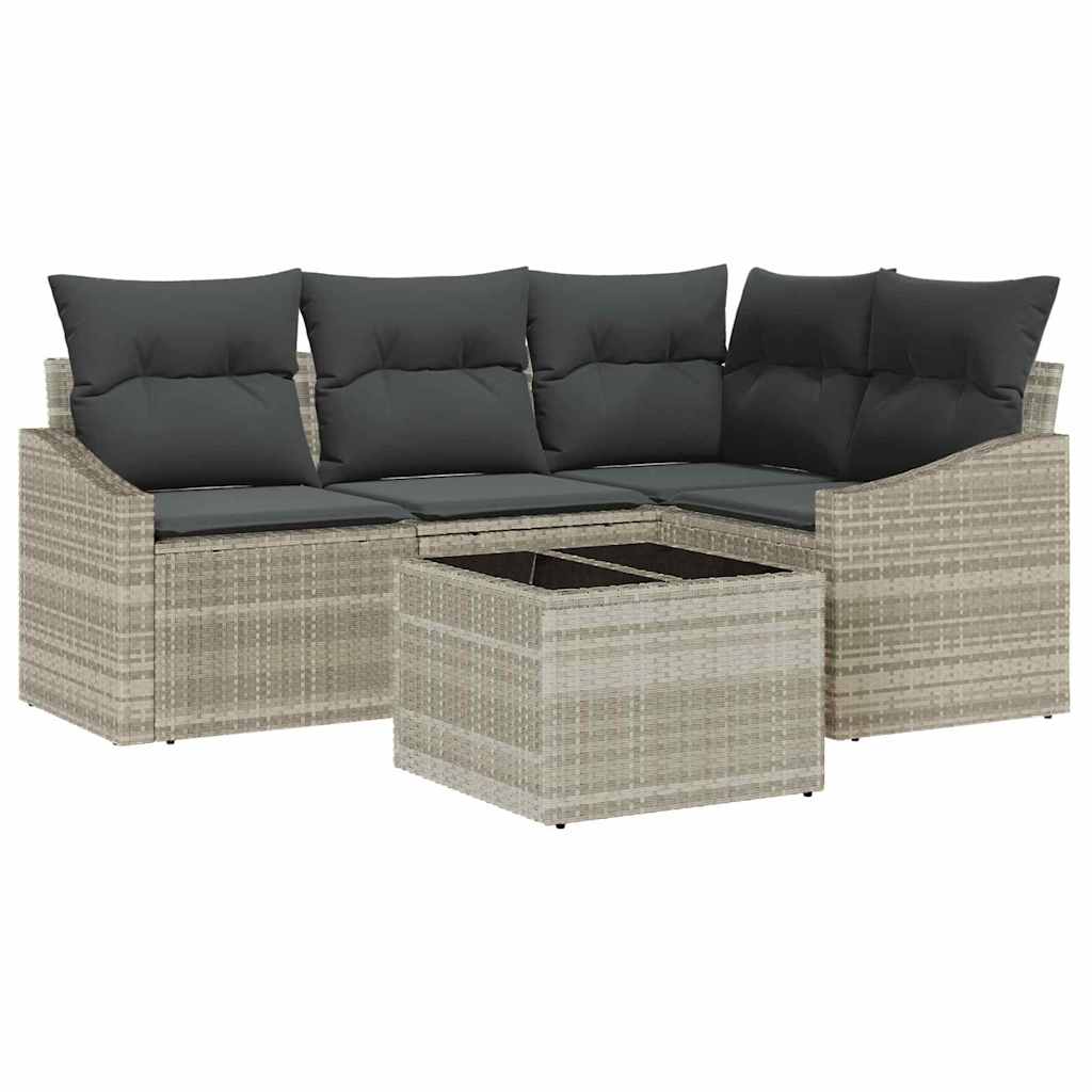 Set sofe s jastukom 5 pcs Svjetlosiva poliratan