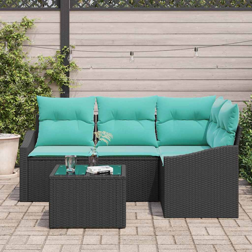 Set sofe s jastukom 5 pcs Crna poliratan
