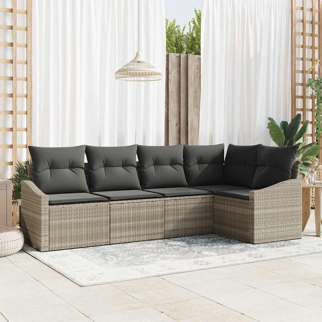 Set sofe s jastukom 5 pcs Svjetlosiva poliratan