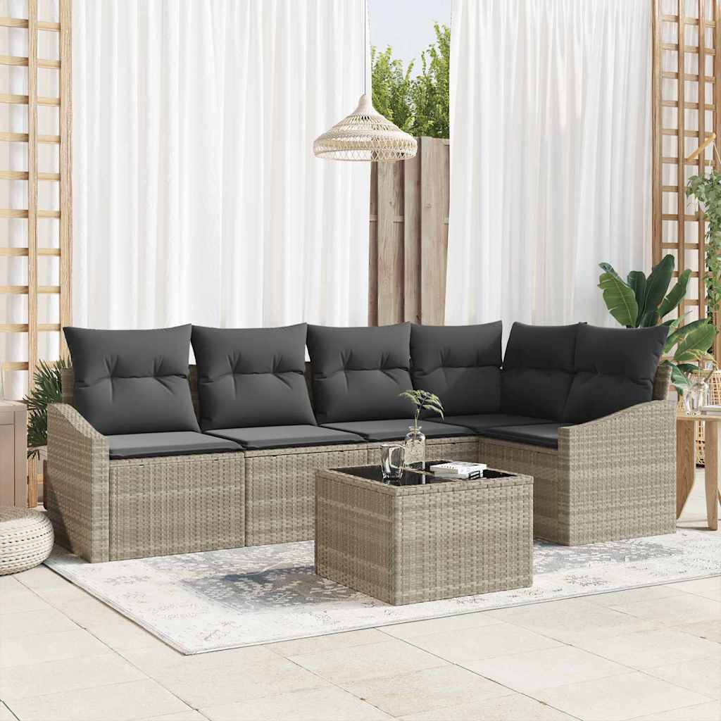 Set sofe s jastukom 6 pcs Svjetlosiva poliratan