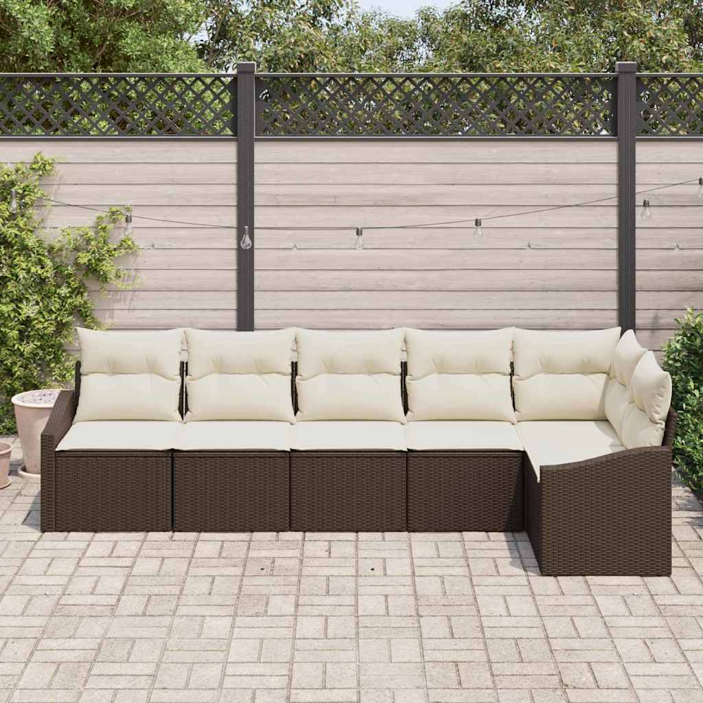 Set sofe s jastukom 6 pcs Smeđa poliratan