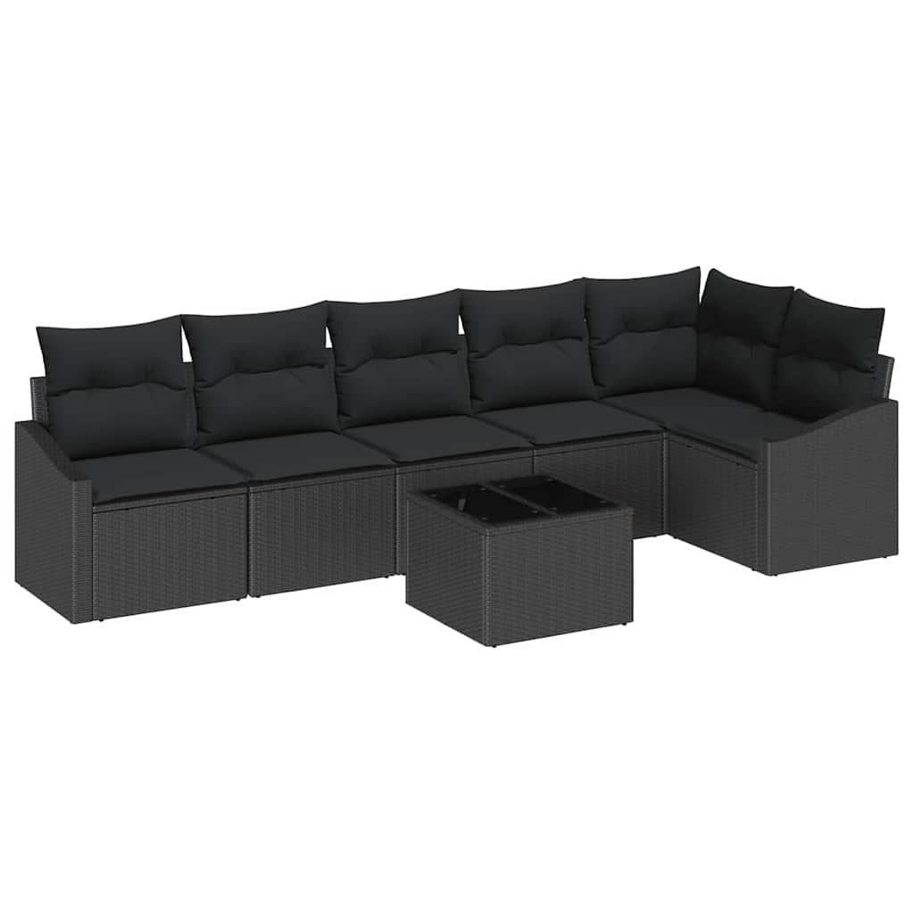 Set sofe s jastukom 7 pcs Crna poliratan