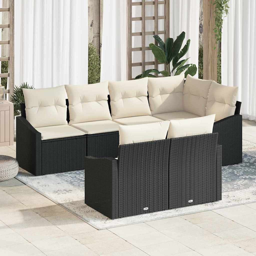 Set sofe s jastukom 7 pcs Crna poliratan