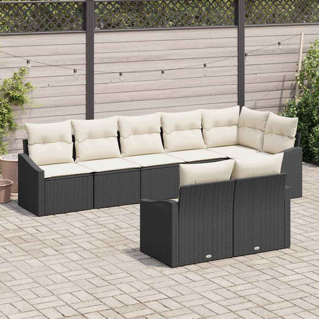 Set sofe s jastukom 8 pcs Crna poliratan