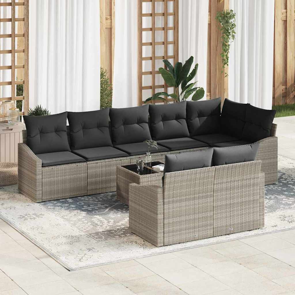 Set sofe s jastukom 9 pcs Svjetlosiva poliratan