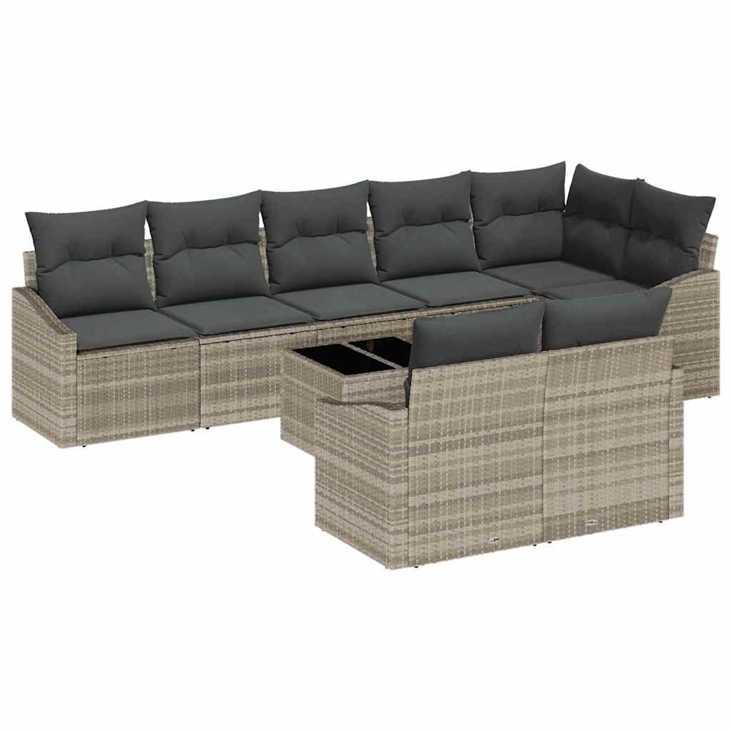Set sofe s jastukom 9 pcs Svjetlosiva poliratan