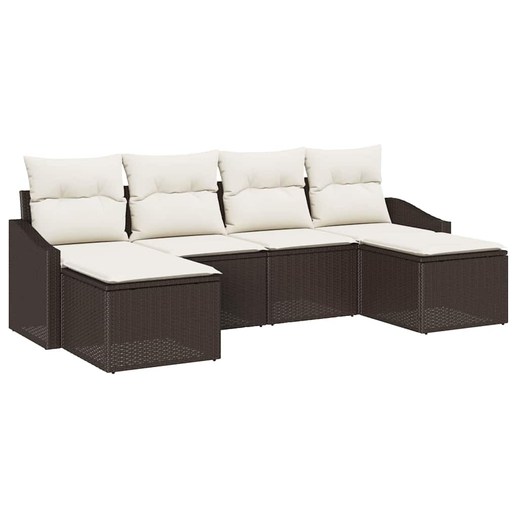 Set sofe s jastukom 6 pcs Smeđa poliratan