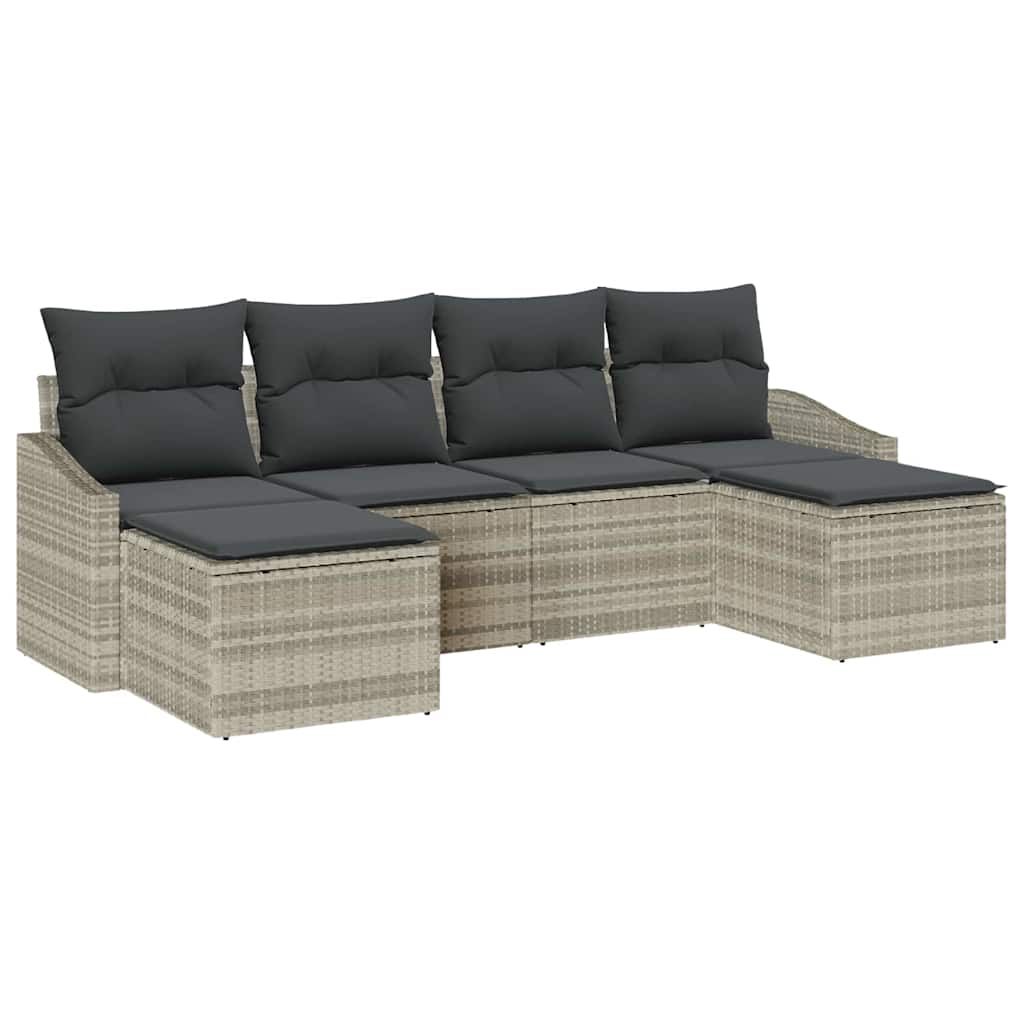 Set sofe s jastukom 6 pcs Svjetlosiva poliratan