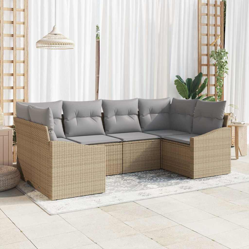 Set sofe s jastukom 6 pcs Bež poliratan
