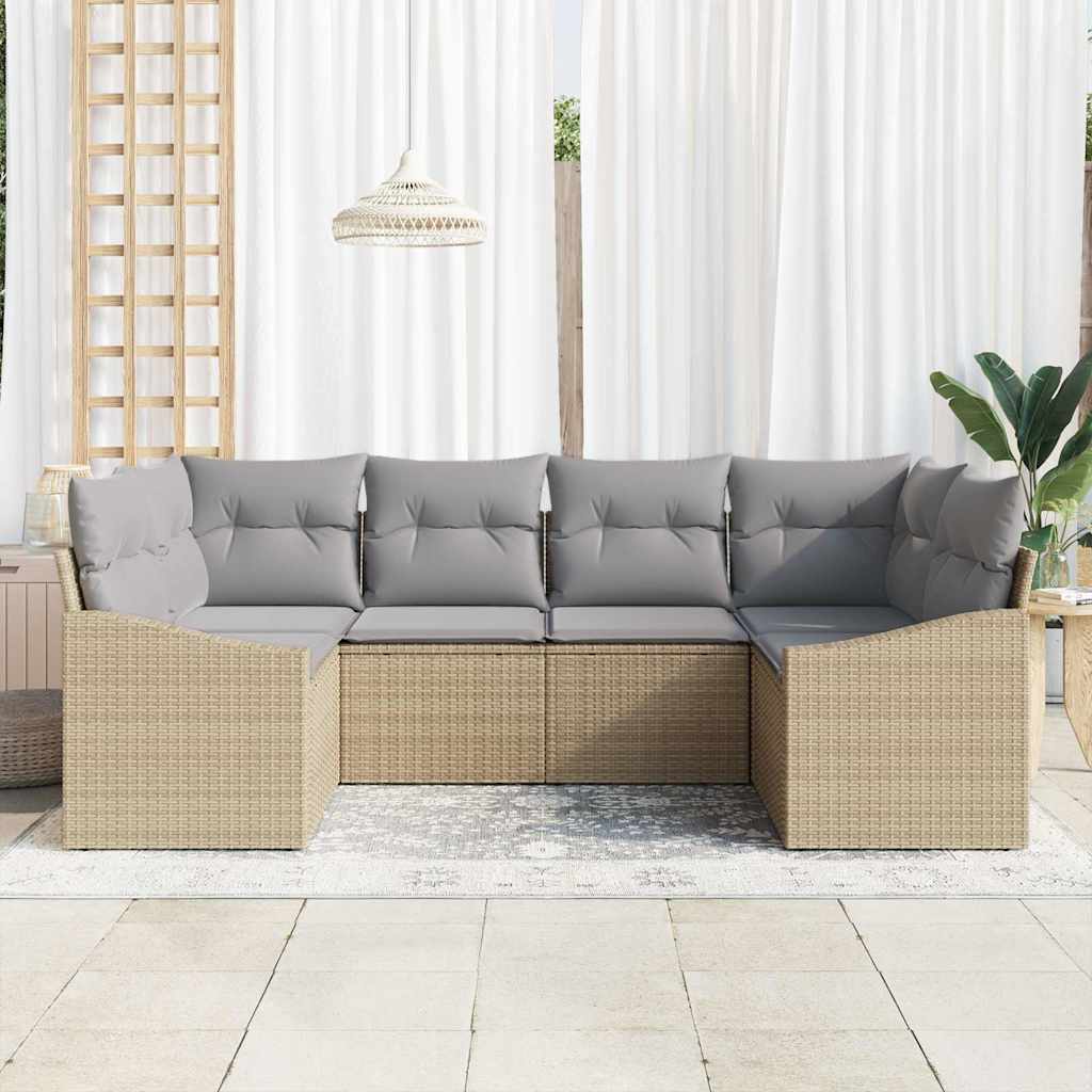 Set sofe s jastukom 6 pcs Bež poliratan