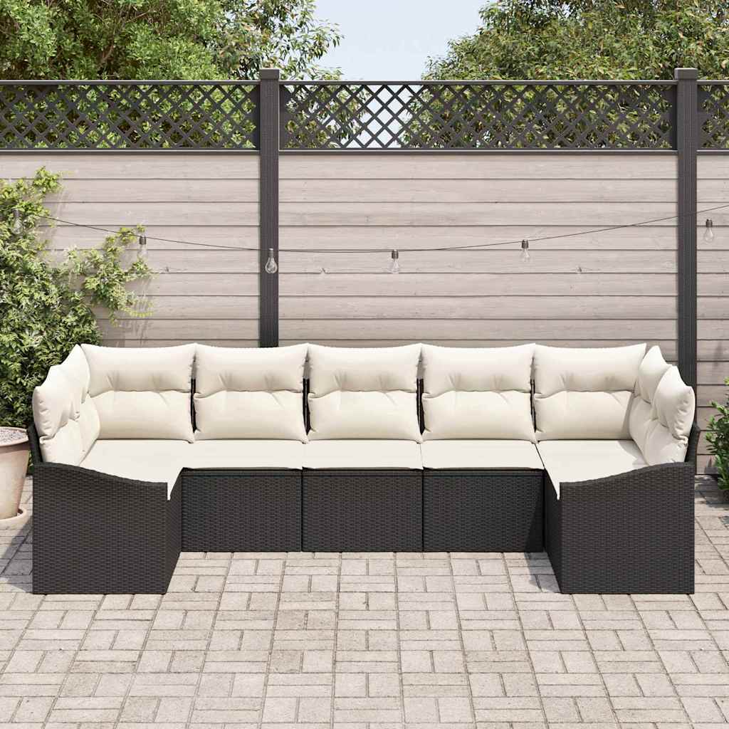 Set sofe s jastukom 7 pcs Crna poliratan