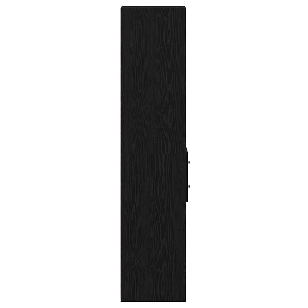 Police za knjige s ladicama Crni hrast 30 x 42.4 x 185.2 cm
