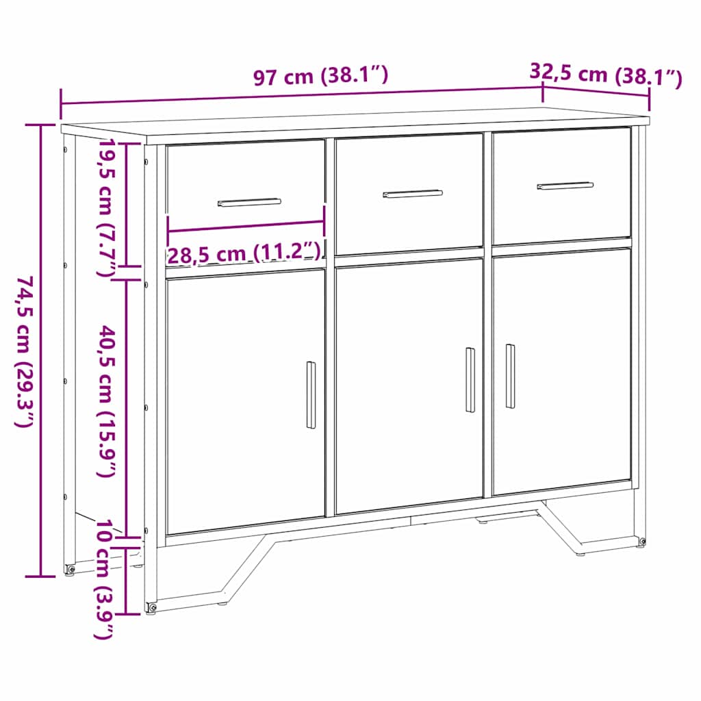 Kreveta s ladicama Crni hrast 97 x 32,5 x 74,5 cm