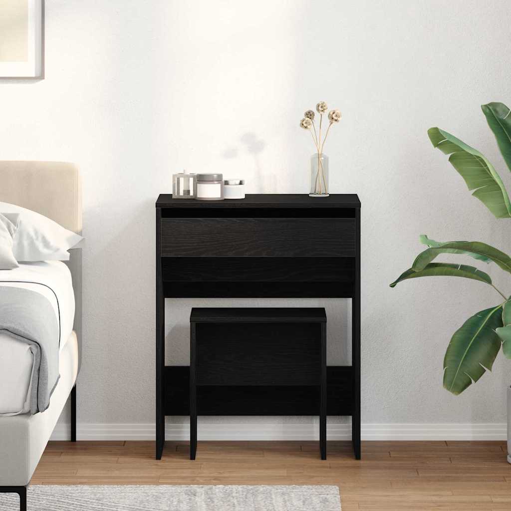 Kozmetički Stol Crni hrast 60 x 40 x 75 cm Konstruirano drvo