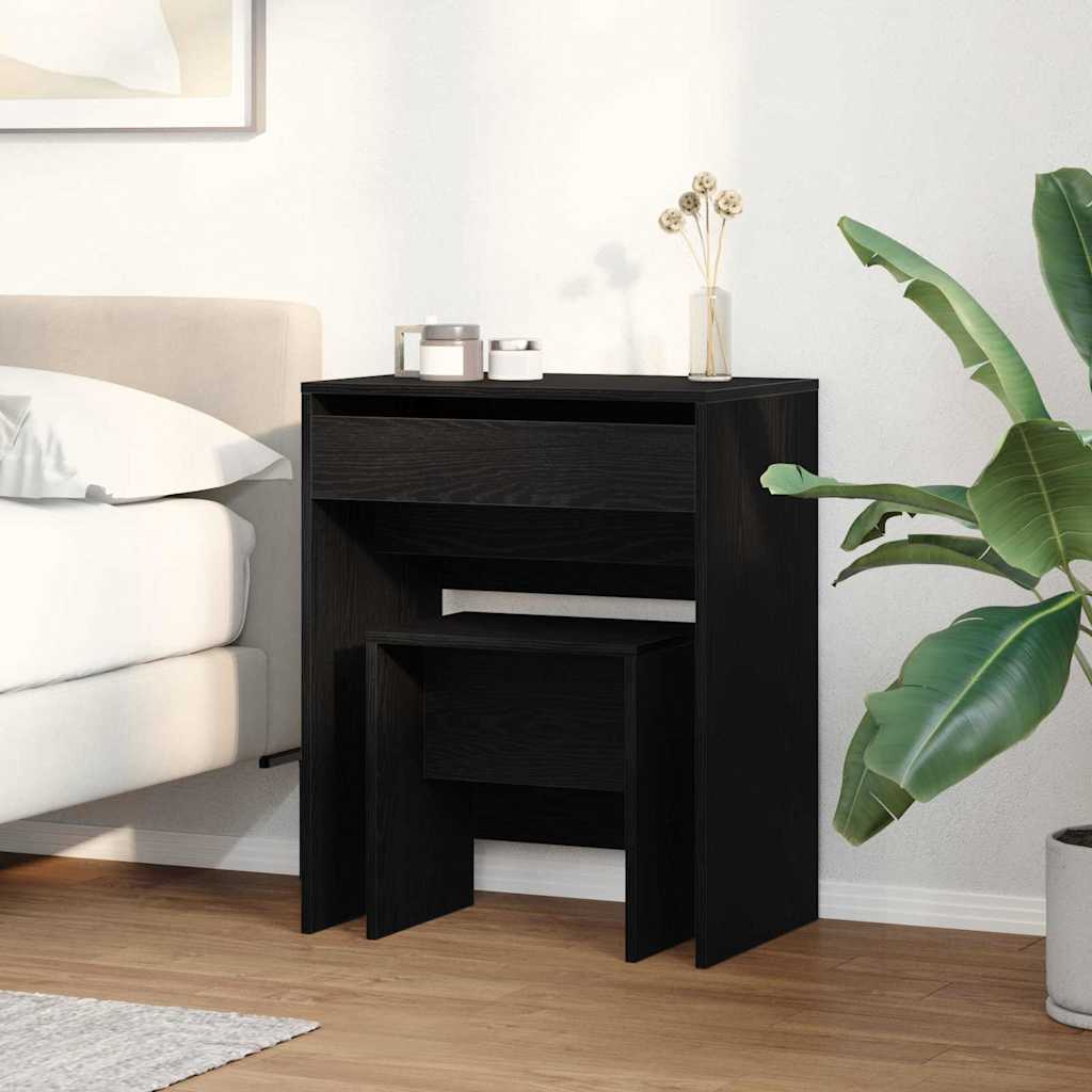 Kozmetički Stol Crni hrast 60 x 40 x 75 cm Konstruirano drvo