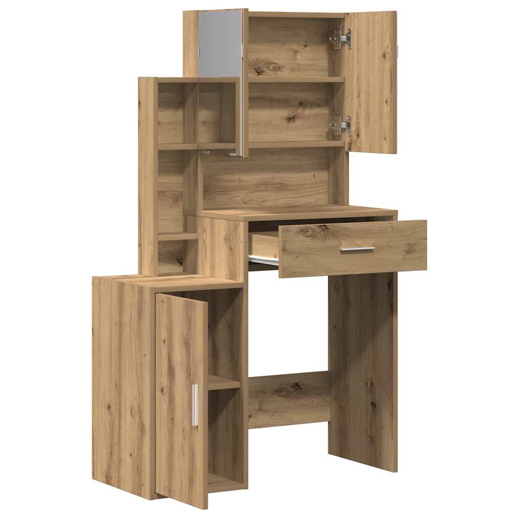 Toaletni stol s ladicama Umjetnički hrast 80 x 35 x 132 cm