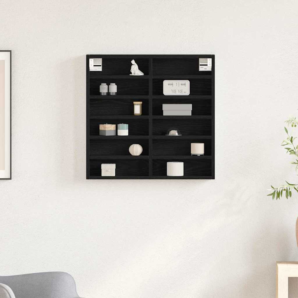 Ormar za izlaganje s policom Zidne Crni hrast 60 x 8,5 x 58 cm