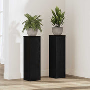 Stalak za biljke 2 pcs Crni hrast 17 x 17 x 60 cm