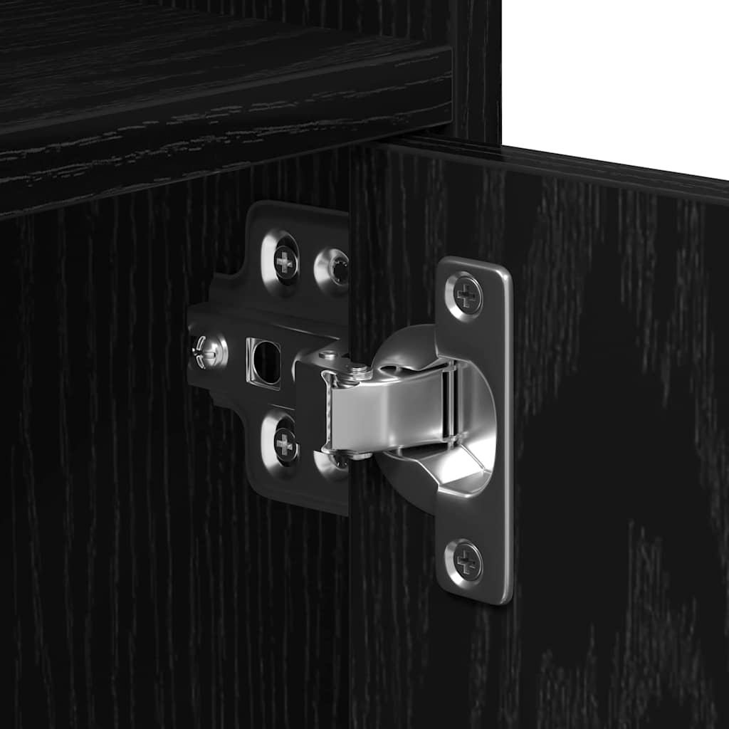 Cabinet s policom s kotačem Crni hrast 60 x 48 x 74.5 cm