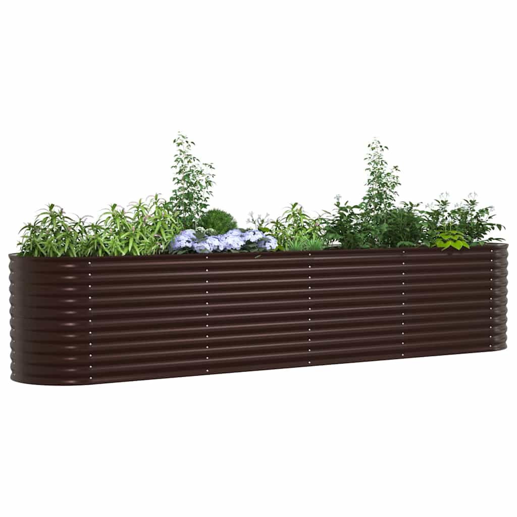 Povišena gredica Smeđa 400 x 80 x 81 cm Čelik