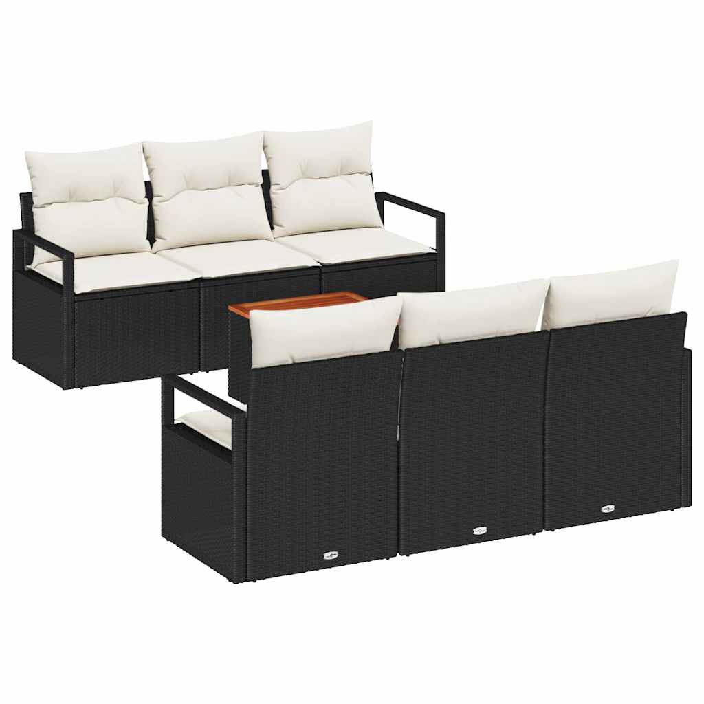 Sjedeća garnitura za vrt 7 kom. Crna poliratan
