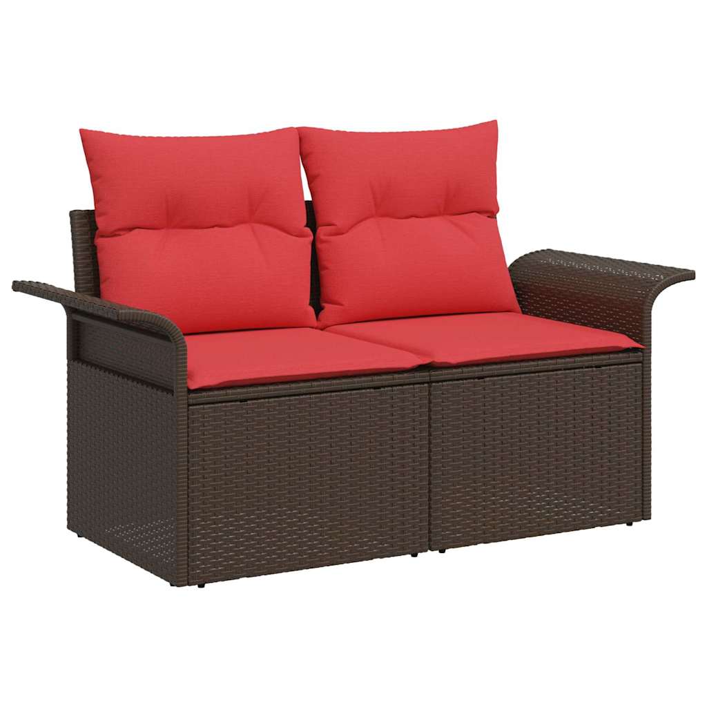 Sjedeća garnitura za vrt s jastukom 5 pcs Smeđa poliratan