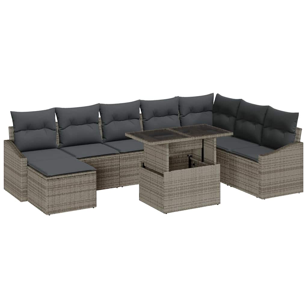 Set sofe s jastukom s pohranom 9 pcs Siva poliratan