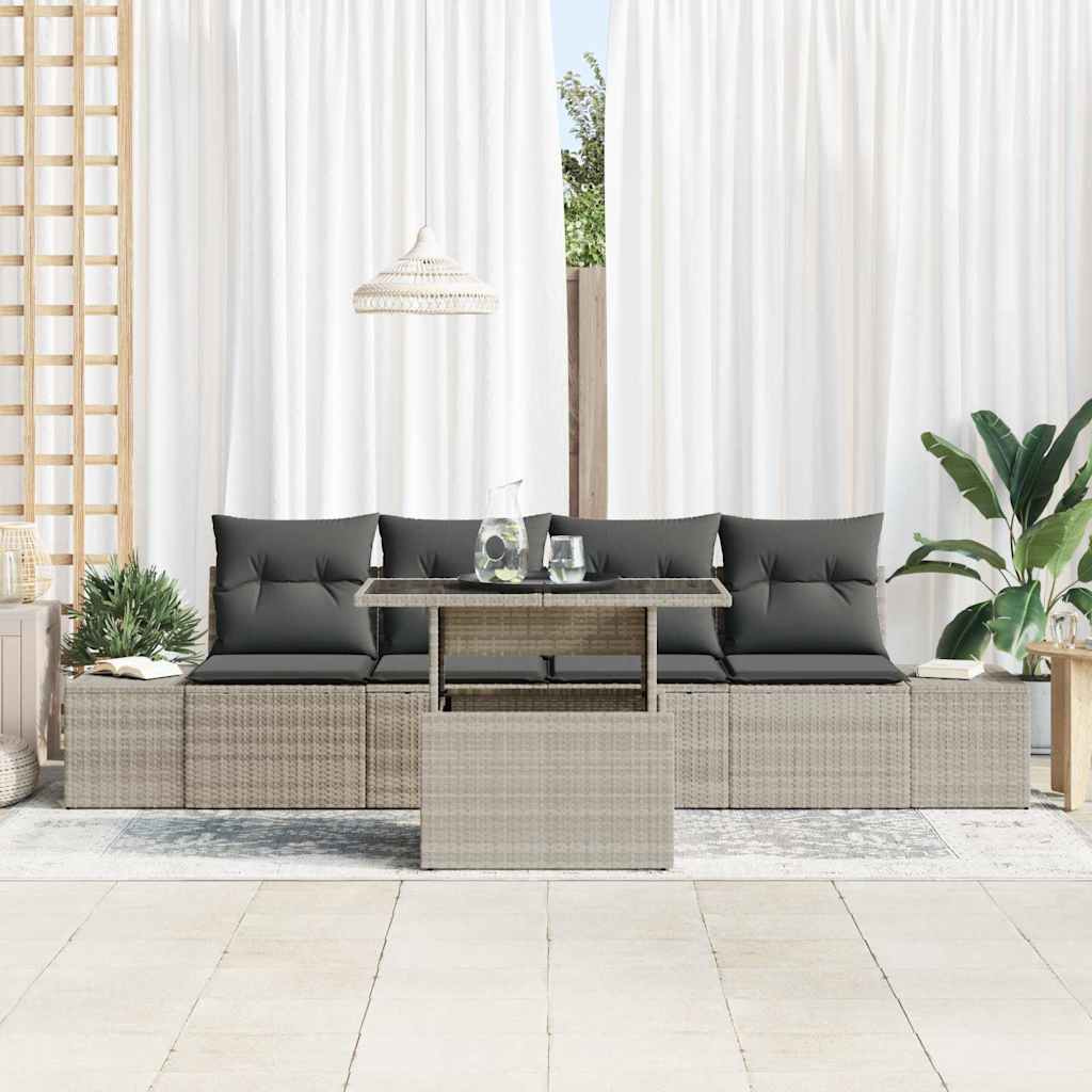 Set sofe s jastukom 5 pcs Svijetlo siva poliratan