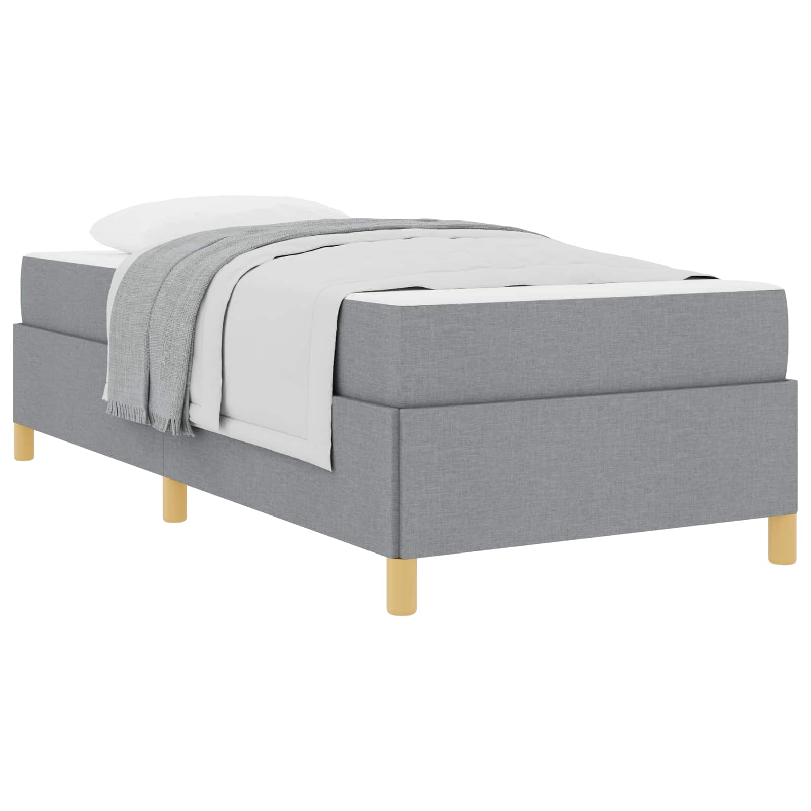 Krevetna konstrukcija Svijetlo siva 100 x 200 cm tkanina