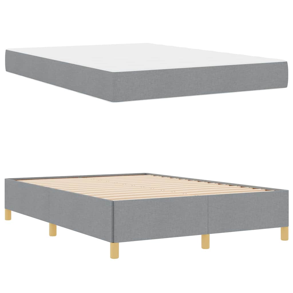 Krevetna konstrukcija Svijetlo siva 140 x 190 cm tkanina