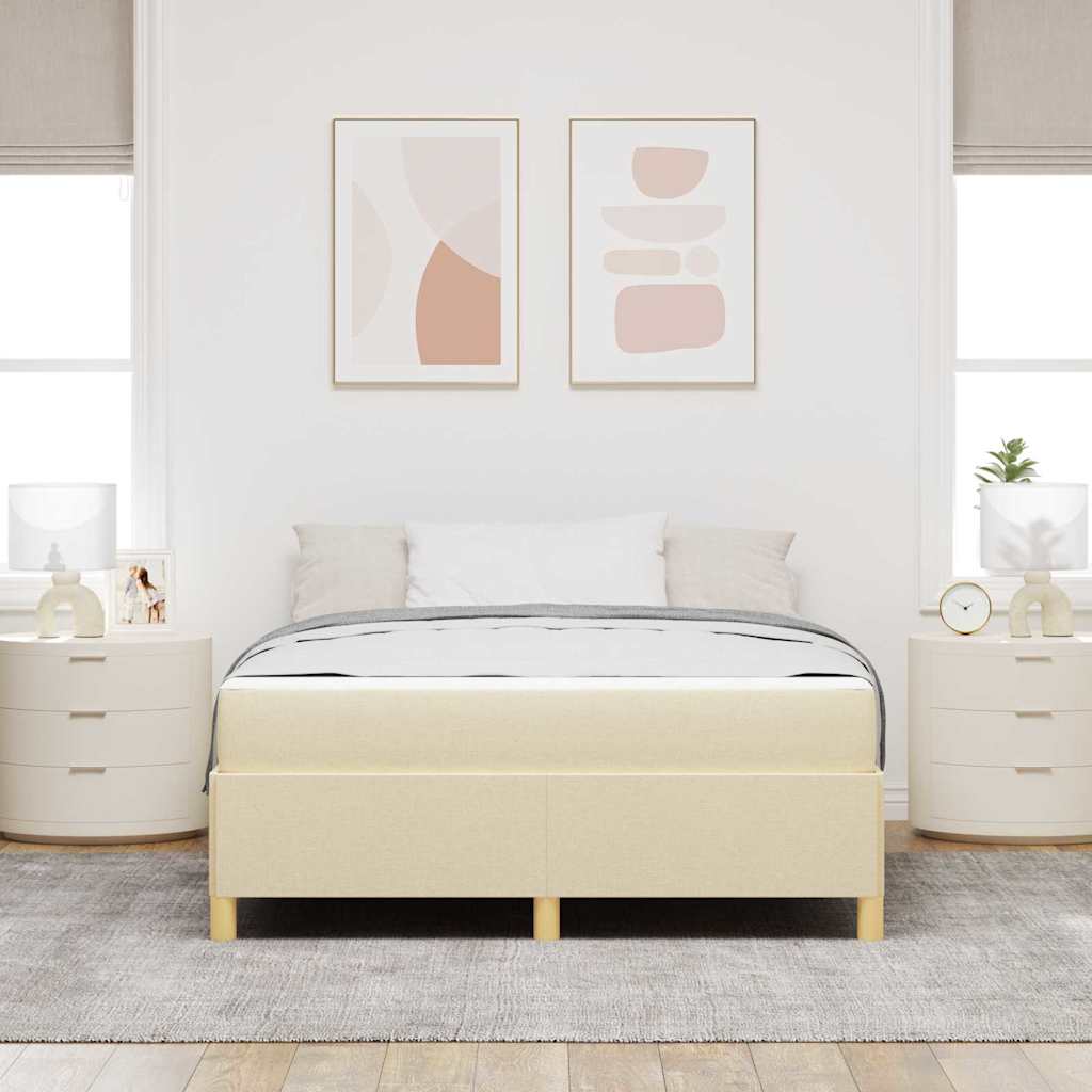 Krevetna konstrukcija s madracem Krema 160 x 200 cm tkanina