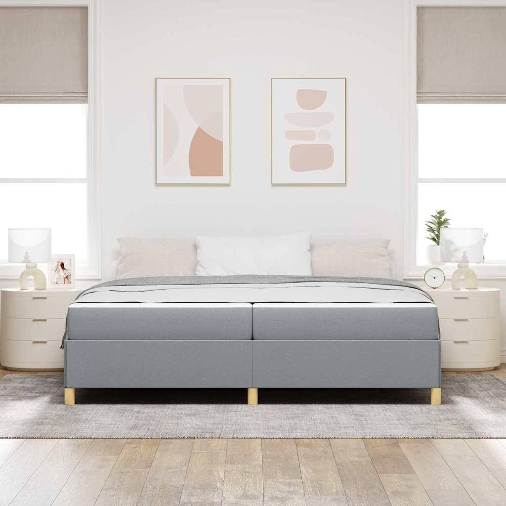 Krevetna konstrukcija Svijetlo siva 200 x 200 cm tkanina