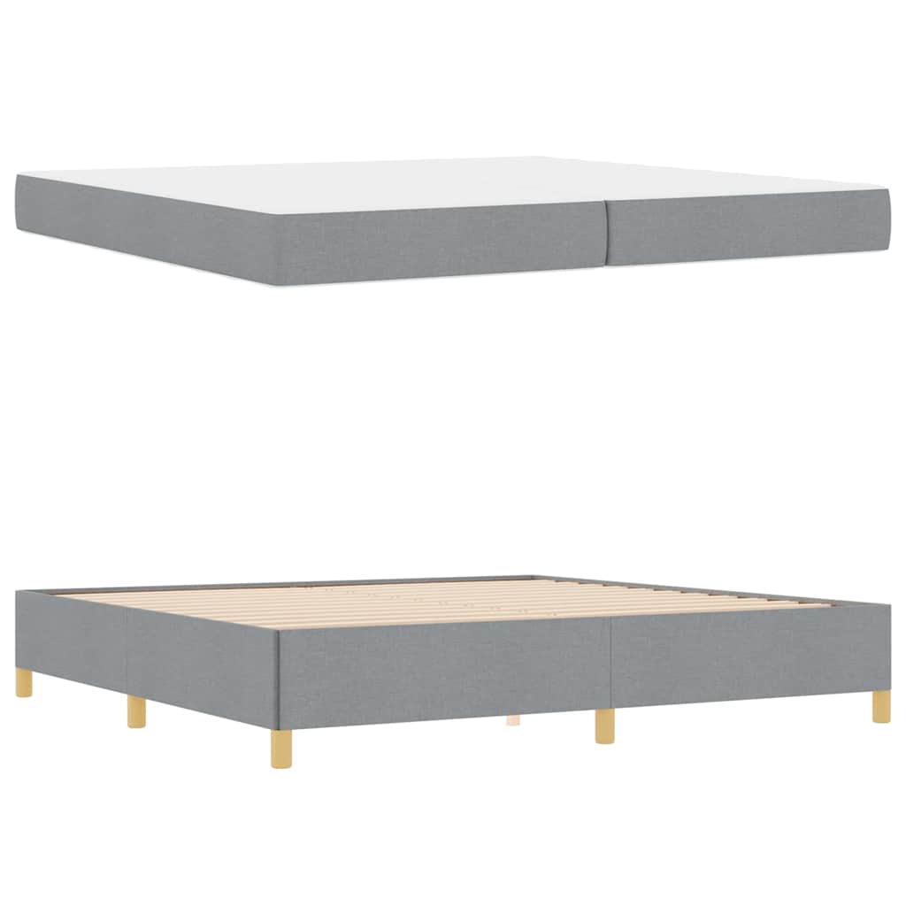 Krevetna konstrukcija Svijetlo siva 200 x 200 cm tkanina