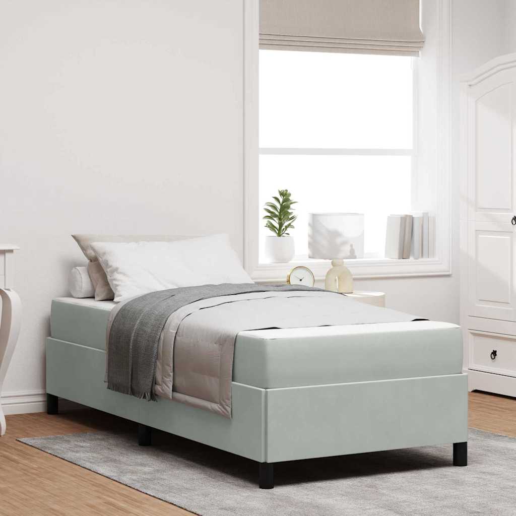 Krevetna konstrukcija Svijetlo siva 90 x 190 cm tkanina