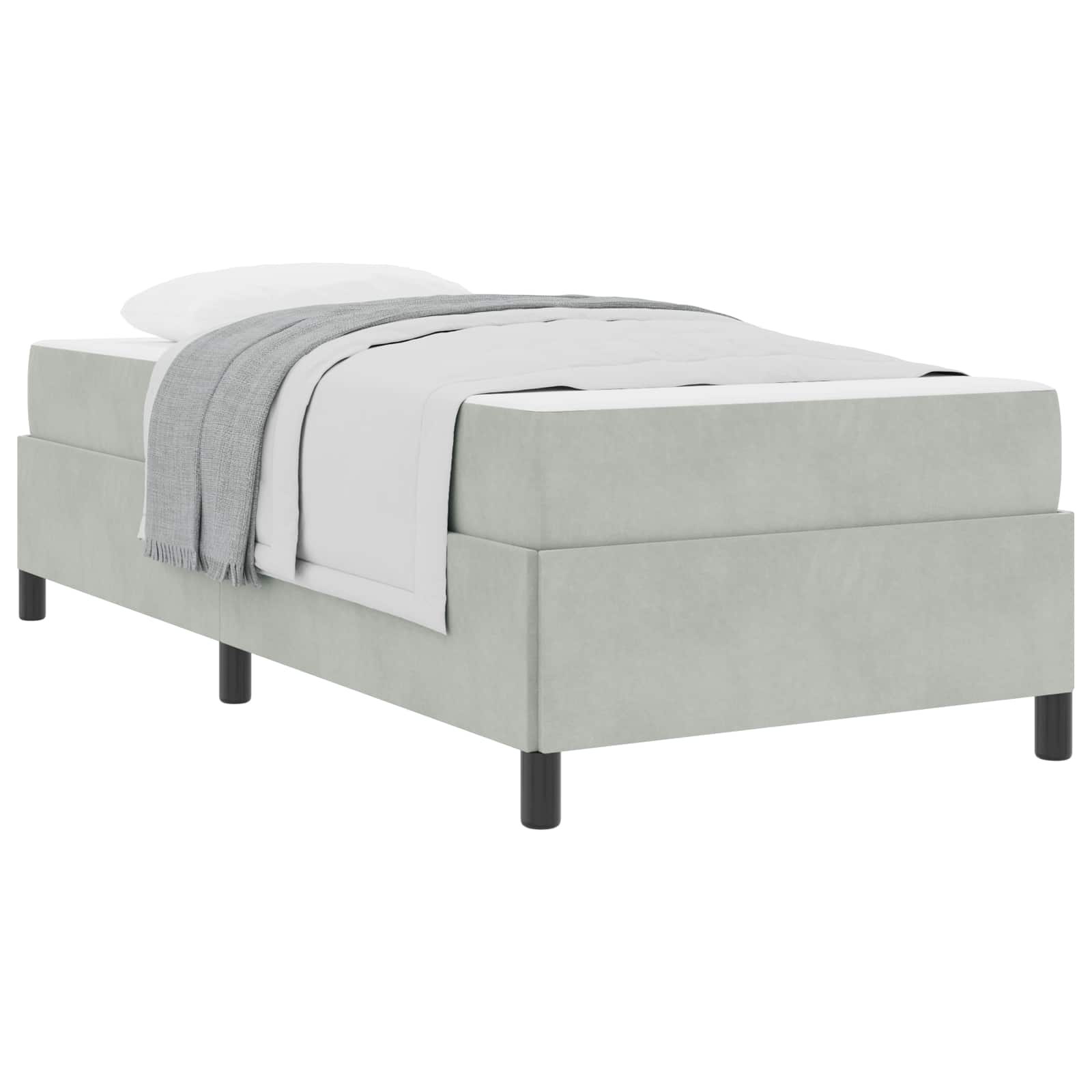 Krevetna konstrukcija Svijetlo siva 90 x 200 cm tkanina