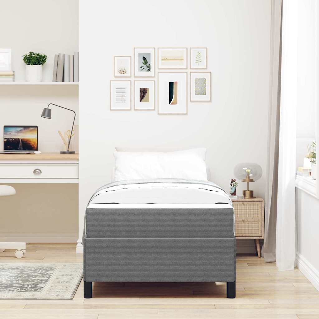 Krevetna konstrukcija Svijetlo siva 90 x 190 cm tkanina